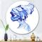 Designart - Blue Fashion Portrait of Afro American Woman - Modern Metal Circle Wall Art
